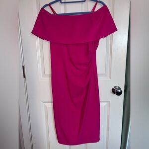 Hot Pink off the shoulder dress